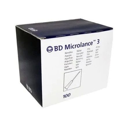 BD Microlance Hypodermic Needles - Blue - 23G x 1” - Pack of 100