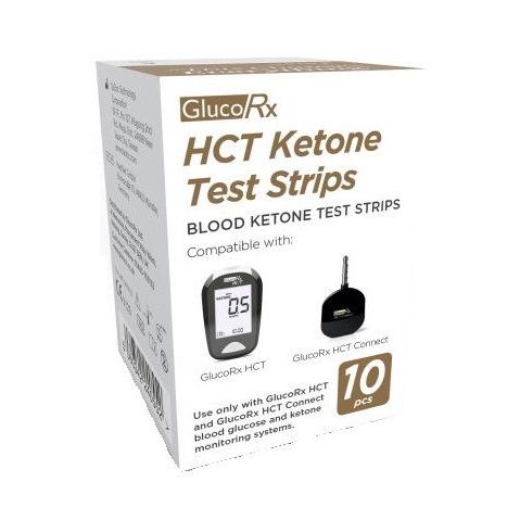 GlucoRx HCT Ketone Test Strips - Pack of 10