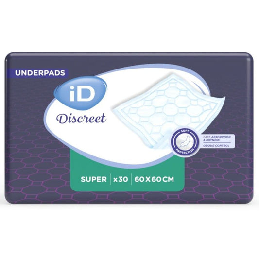 iD Discreet Underpads - 60 x 60cm - Super - 1 x 30
