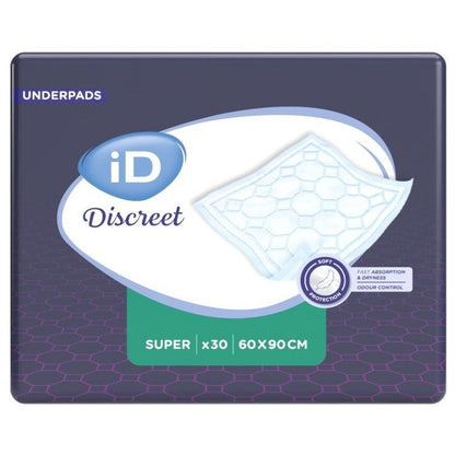 iD Discreet Underpads - 60 x 90cm - Super - Case 4 x 30